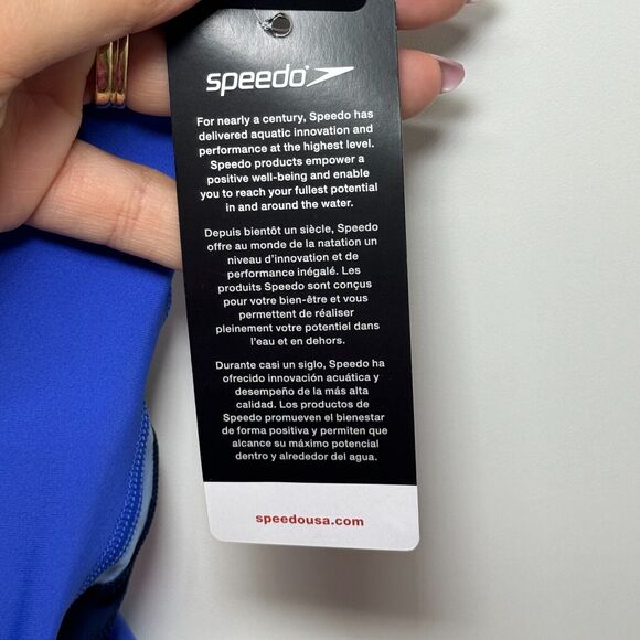 Speedo Womens Size 6 Hyper Blue‎ Racing Cut One-Piece Swimsuit HydroBra UPF 50+ - Picture 13 of 13